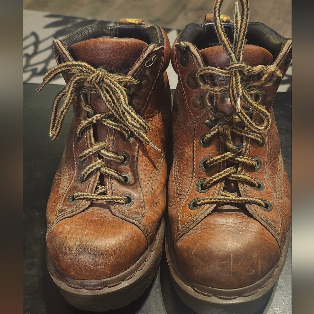 Dr. Martens Brown Ankle Boots. Mens Size 6, Womens Size 8. Auth Made In England